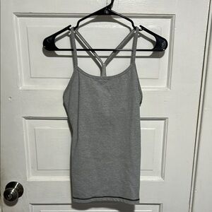 Lululemon Athletica Gray Fitted Backless Tank Top
